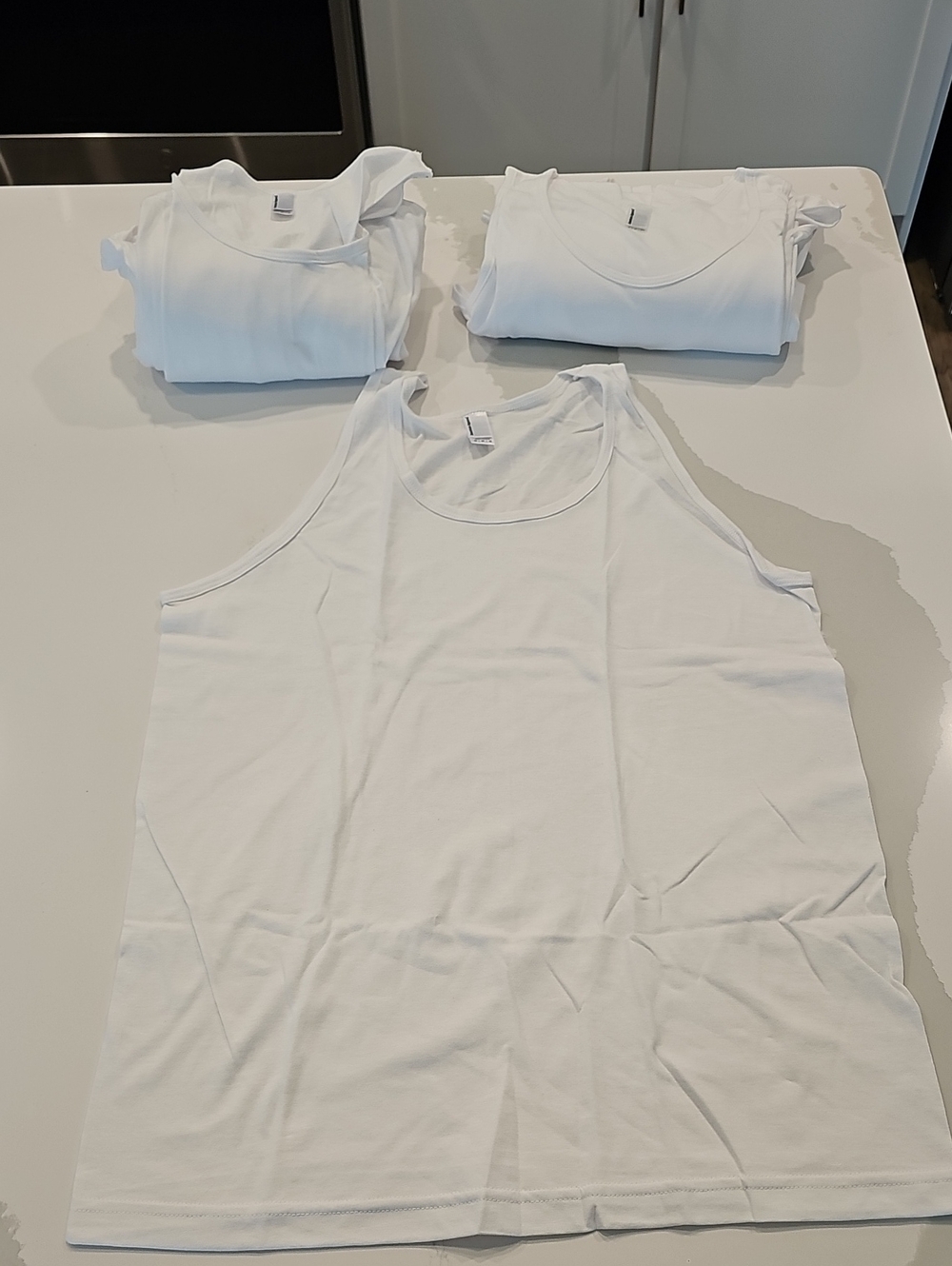 American Apparel White Men's Tank Top - Classic Crew Neck